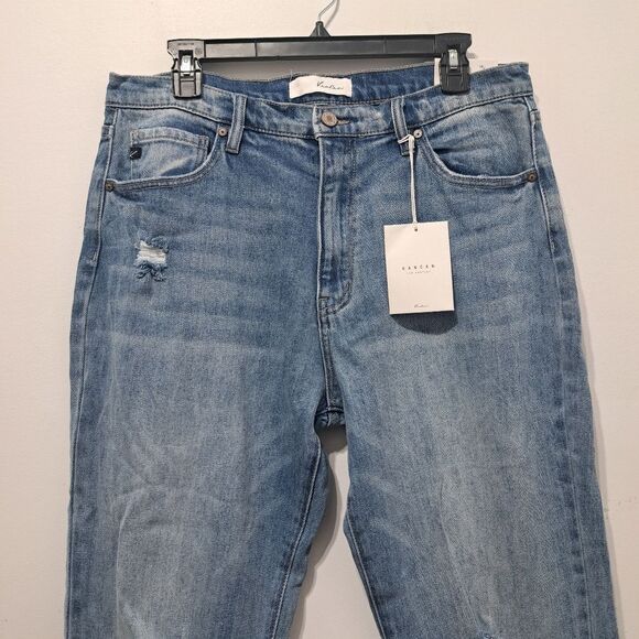 Kancan Distressed Straight Leg Streetwear Boho Jeans Size 31 NWT Lightwash Blue - Picture 13 of 14